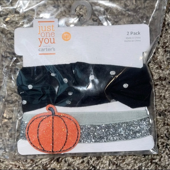 Baby Girls 2pk Pumpkin Headwrap - Just One You made by Carter's - Orange - Picture 1 of 1